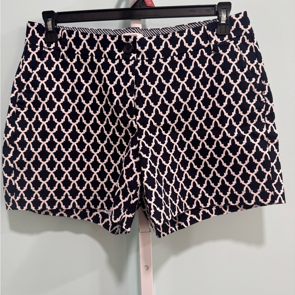 Navy and White Patterned Women's Shorts